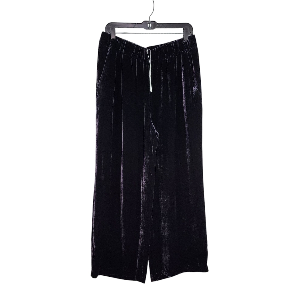 Eileen Fisher Women's Silk Blend Velvet Wide Leg Ankle Pants - M